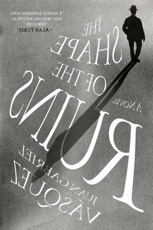 cover of book is gray, with the figure of the man in the upper left corner and shadow running down the page